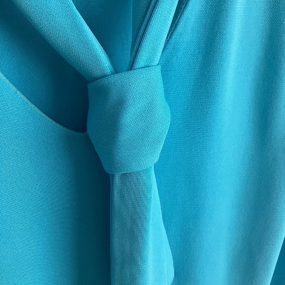 Sleeveless Aqua Top with Neck Tie - Picture 4 of 6